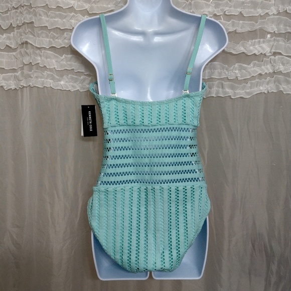 NWT Kenneth Cole Aqua Bandeau One Piece Swimsuit - Picture 5 of 8
